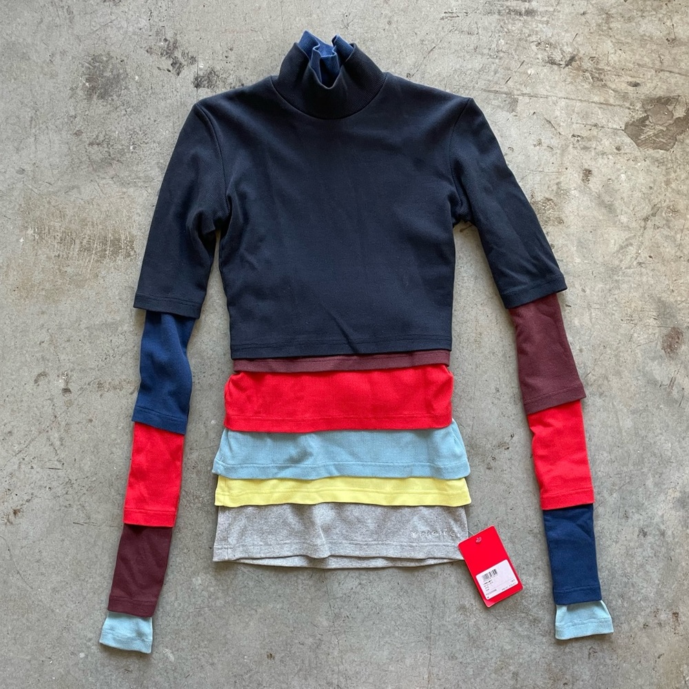 Y/Project Navy Rainbow Turtleneck